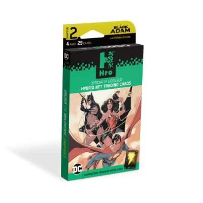 Image of HRO DC Comics Unlock The Multiverse Chapter 2: 4 Pack Premium Booster Box, Hybrid NFT, 29 Trading Cards