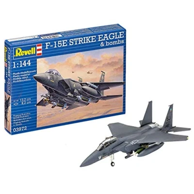 Image of Revell 03972 F 15E Strike Eagle &amp; bombs 1:144 Scale Unbuilt/Unpainted Plastic Model Kit