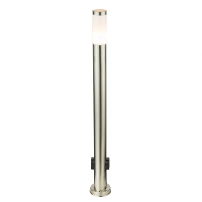 Image of Globo Lighting Boston Outdoor Bollard Stainless Steel IP44 1x E27 3000K GS 3159KLED