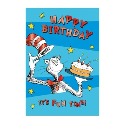 Image of DR SEUSS Birthday Card Cat In the Hat