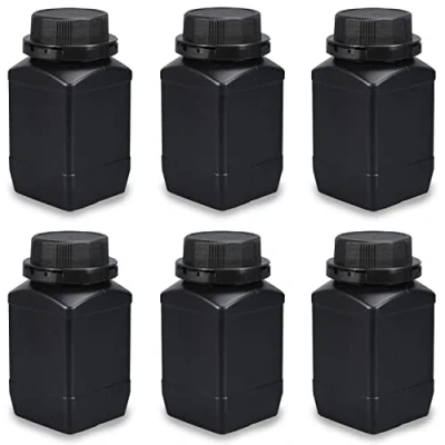 Image of Lxoraziy 6 Pieces 500ml Wide neck Bottles with Screw Caps, Chemicals Bottle, Laboratory Bottle Lid Can Be Used As A Storage Container, for Lab Kitchen or Domestic Use(Black)