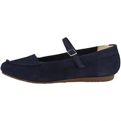 Image of Clarks Women&#039;s Freckle Bar Ballet Flat, Navy Suede, 5 UK
