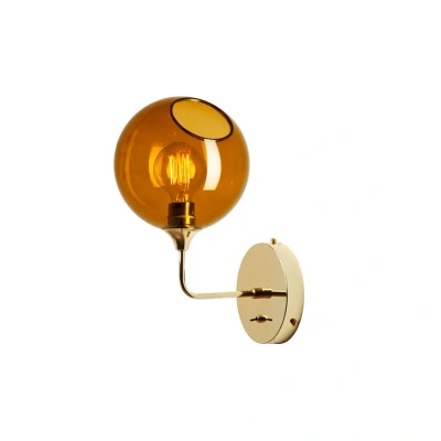 Image of DESIGN BY US Ballroom Short wall light, amber, glass, hand blown
