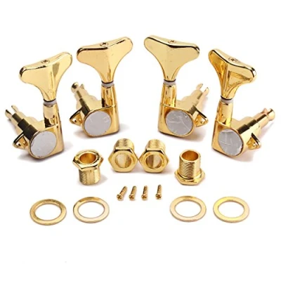 Image of Alnicov Guitar Bass Tuning Pegs Machine Heads Replacement Parts Gold 2R2L