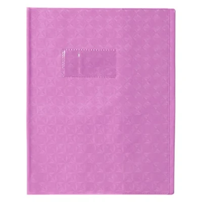 Image of Clairefontaine Ref 72016C Calligraphe PVC Exercise Book Protector Cover 170 x 220mm in Size, Label Holder for Easy Identification, Diamond Effect Lilac Colour