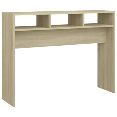 Image of vidaXL Console Table in Sonoma Oak Finish Engineered Wood Construction, Functional Design for Office, Living Room, Hallway