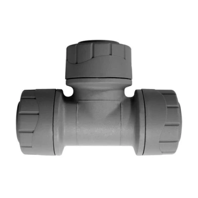 Image of Polypipe Polyplumb Equal Tee Grey 28mm Pushfit PB228