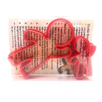Image of Gingerbread Man Waving Cookie Cutter Set of 2, Biscuit, Pastry, Fondant Clay