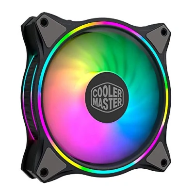 Image of Cooler Master MasterFan MF140 Halo Duo Ring ARGB 3 Pin Fan, 24 Independently LEDs, 140mm PWM Static Pressure Absorbing Pads for Computer Case &amp; Liquid Radiator