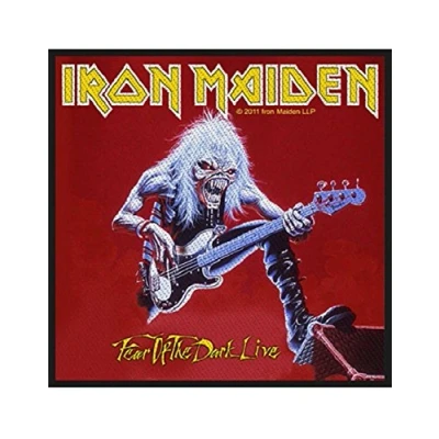 Image of Iron Maiden Patch Fear Of The Dark Live band logo Official (11cm x 10cm) Accessory Size