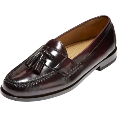 Image of Cole Haan Men&#039;s Pinch Tassel Loafer, Burgundy, 7 UK