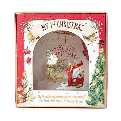 Image of Me to You Tiny Tatty Teddy Baby&#039;s First Christmas Bauble in a Gift Box Official Collection