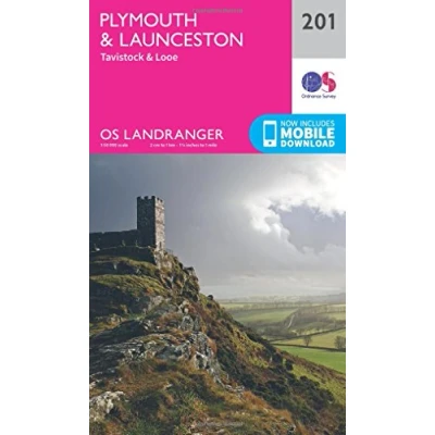 Image of Landranger 201 Plymouth &amp; Launceston, Tavistock Looe Map With Digital Version