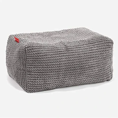 Image of Lounge Pug Pom Bean Bag Footstool Small CHARCOAL GREY (Size 20cm H x 35cm D 45cm Wide)