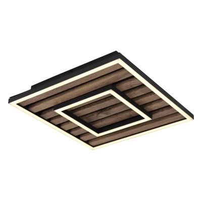 Image of Woody 30cm Integrated LED Semi Flush Ceiling Light Matt Black 3000K
