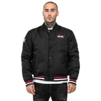 Image of Lonsdale Men&#039;s Orkney Jacket, Black/Red/Ecru, XXL