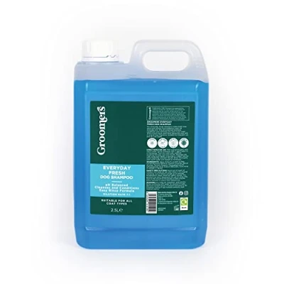 Image of Groomers Everyday Fresh Dog Shampoo for grooming Long lasting fragrance Cleanses conditions dirty dogs pH balanced Vegan Paraben Free Easy rinse Suitable all coats(2.5L),2132525001,Blue