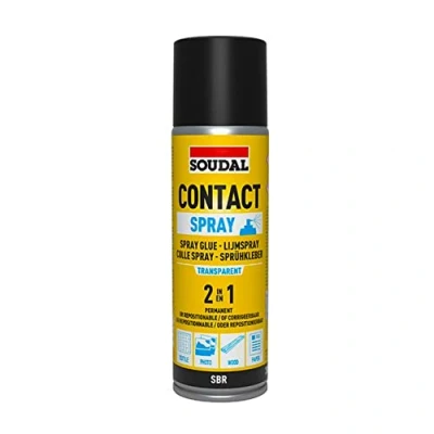 Image of Contact Adhesive Spray Fast Grip Soudal 300ml Permanent Strong Glue Bonding Can