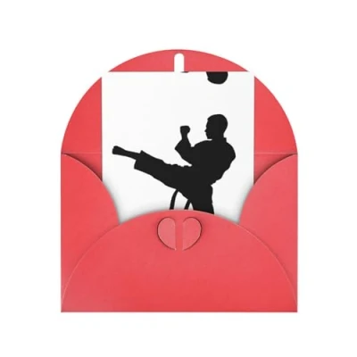 Image of Taekwondo Martial Arts Print Blank Cards And Envelopes. Eco Friendly Cards, Envelopes Box. Inside.(5pcs)