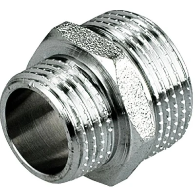 Image of 1/2&quot; x 3/8&quot; MALE REDUCTION NIPPLE UNION FITTINGS CHROME PLATED BRASS