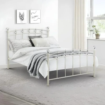Image of Julian Bowen Sophie Bed Stone White Metal Beds