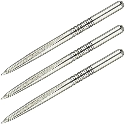 Image of Unicorn Replacement Volute Steel Dart Points 36mm Long 7 Grooves Black 3 per Pack