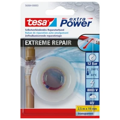 Image of tesa 56064 00003 00 03 Repair Tape, Transparant, 2.5m x 19mm