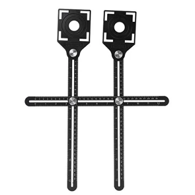 Image of Multi Angle Adjustable Position Ruler Measuring Template Tool Drill Hole Locator