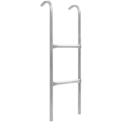 Image of vidaXL 2 Step Trampoline Ladder Steel Silver 72 cm (suitable for 65cm high)