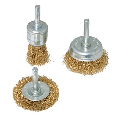 Image of Silverline Brassed Steel Wire Wheel &amp; Cup Brush Set 3pce