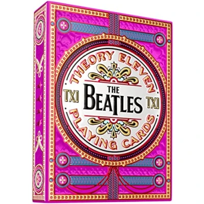 Image of theory11 The Beatles Premium Playing Cards Pink Deck Officially Licensed Collector&#039;s