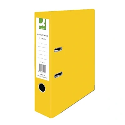 Image of Q Connect Lever Arch File Paperbacked A4 Yellow (Pack of 10) KF01470