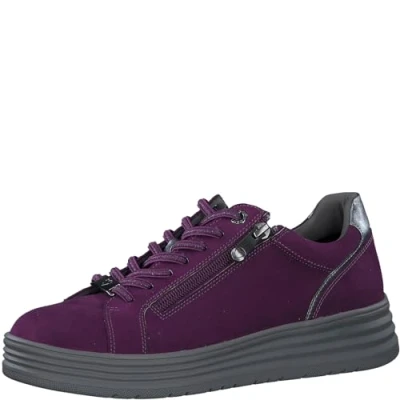 Image of MARCO TOZZI Women&#039;s Laced Trainers 2 23752 43 Sneaker, Grape Comb, 3.5 UK
