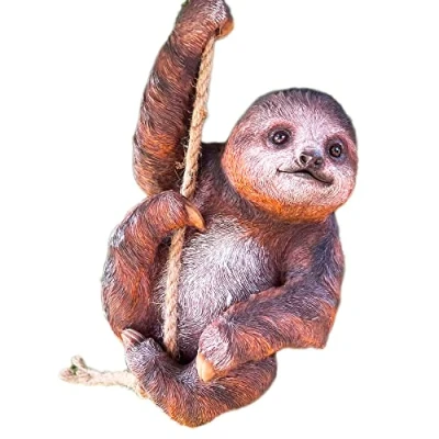 Image of Darthome Ltd Climbing Sloth Garden Ornament Tree Hanging Statue Sculpture Decoration B