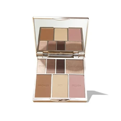 Image of Bare Basics Face &amp; Eye Palette from Sculpted by Aimee (Nude 01) Travel Friendly, Nude Look Eyeshadow, Highlight, Bronzer, Blush Setting Powder