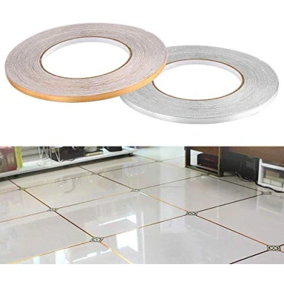 Image of Ceramic Tile Mildewproof Gap Tape,50 Meters Waterproof Wall Sealing Tape Strip Adhesive Floor Beauty Seam Sticker for Home Décor (Silver, 20mm)