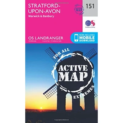 Image of Landranger Active 151 Stratford upon Avon, Warwick &amp; Banbury Map With Digital Version