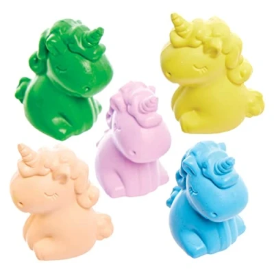Image of Baker Ross FX808 Unicorn Crayons Pack of 8, Party Bag Fillers for Kids