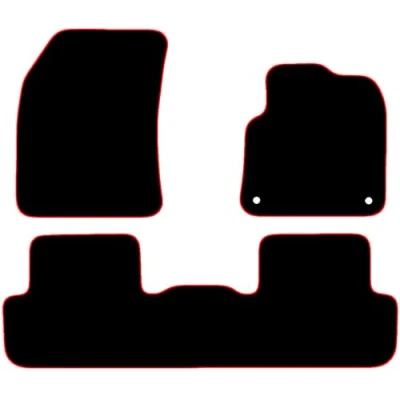 Image of Carsio Carpet Car Mats For Citroen DS DS7 Crossback 2017+ Onwards Tailored Fit Floor Mat Set Complete Accessory Black Custom Fitted All Weather, Anti Slip Backing &amp; Red Trim