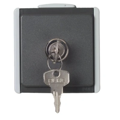 Image of Unitec Aquarius 45253L Socket Lockable Single Switch Surface Mounted Loose Grey/Dark Grey