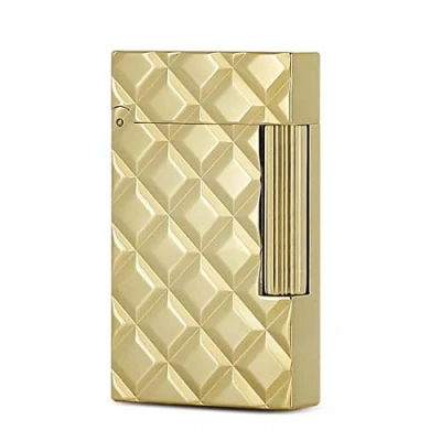 Image of S.T. Dupont Ligne 2 Slim Lighter Quilted Yellow Gold