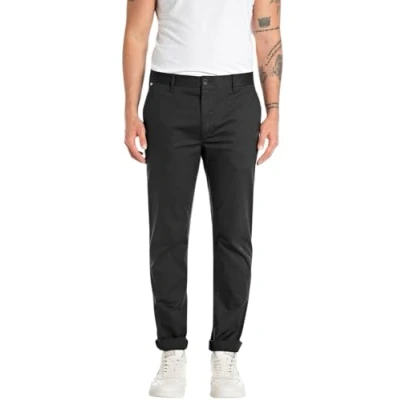Image of Replay Pants Chinos, Men&#039;s, Size: 34x34, Black
