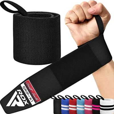 Image of RDX Weight Lifting Wrist Wraps Support, IPL USPA Approved, Elasticated Pro 18 Cotton Straps, Thumb Loop, Powerlifting Bodybuilding Fitness Strength Gym Training WOD Workout, Gymnastics Calisthenics