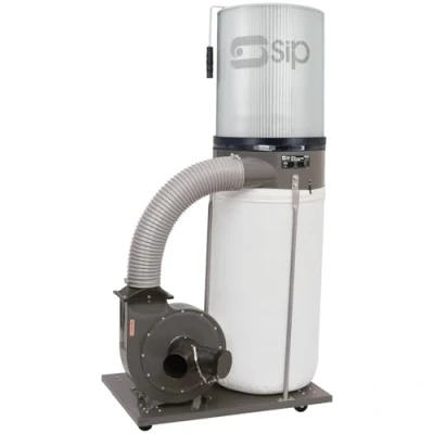 Image of SIP Single Bag Dust Extractor Collector for Woodworking Workshop, 230V 1500W 2hp 153L Capacity, 2500m3/hr Air Flow, 1 Micron High Filtration Fine Particles Including MDF with Twin Inlet