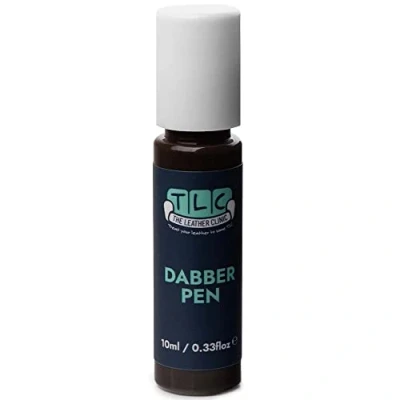 Image of The Leather Clinic &amp; Vinyl Dabber Pen 10ml Touch Up Scratch and Scuff Repair for Sofas, Car Seats, Shoes, Bags Restore Small Areas (Dark Brown)