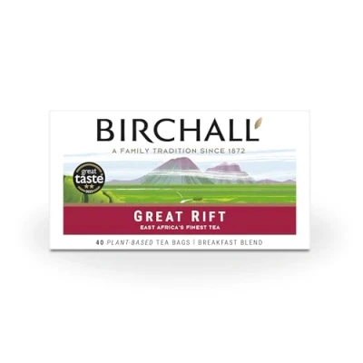 Image of Birchall Great Rift Breakfast Blend Tea Bags, English Bursting with Full Flavour, Perfect Vegan Gifts, 40 Plant Based Everyday Bags