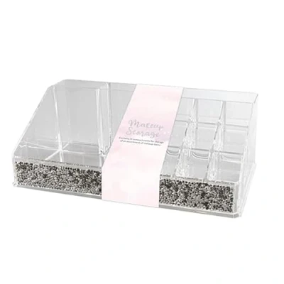 Image of The Home Fusion Company Clear/Sparkly Make Up Beauty Organiser Cosmetic Lipstick Holders Nails