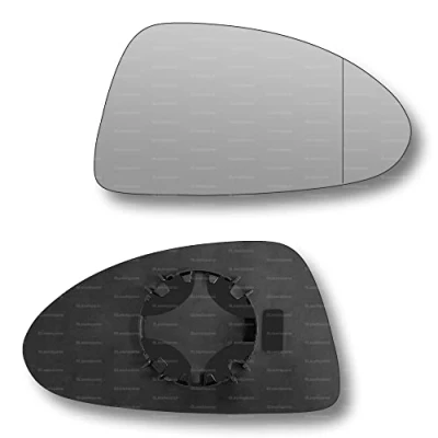 Image of Less4spares Replacement Wing Mirror Glass Right Compatible with Vauxhall Corsa D 2006 2014 CLIP ON Driver Off side Blind Spot