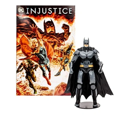 Image of McFarlane Toys 7 Inch Batman Figure DC Multiverse Figures Collectable Comic Inside 22 Moving Parts Art Card Included