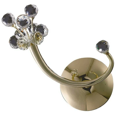 Image of Octavia Wall Lamp Switched G4 Right Facing French Gold/Crystal, NOT LED/CFL Compatible